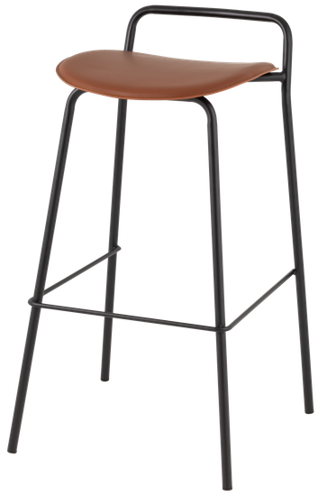 Стул металлический барный Mantis экокожа коричневый