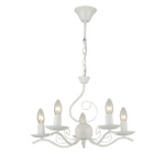 Люстра подвесная 5x40Вт Е14, металл, античный белый