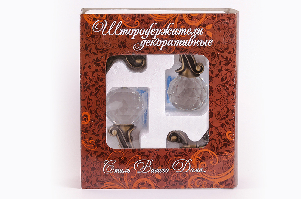 Р Штородержатель NМ03 ШАР 12см СТ.ЗОЛОТО ПРОЗРАЧНЫЙ(2шт) 333