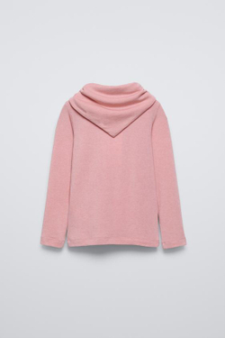 ZARA ЛОНГСЛИВ ИЗ СМЕСОВОЙ ШЕРСТИ С ШАРФОМ, РОЗОВЫЙ