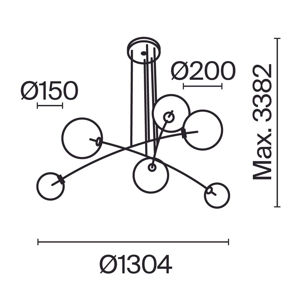 Подвесной светильник Maytoni MOD172PL-06BS