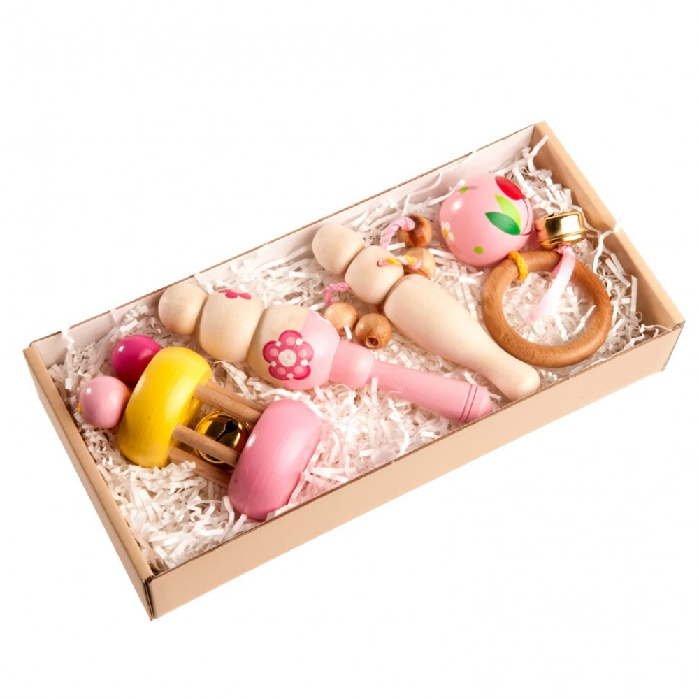 Набор погремушек Розовый в подарочной коробке Вальда