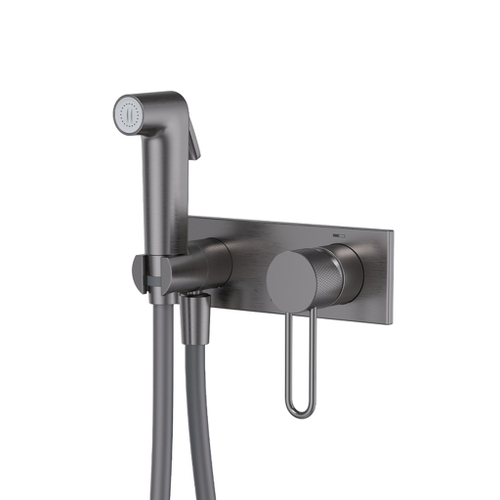 Смеситель с гигиенической лейкой 35к IDDIS DUNGMV0i08 "Duna" встраиваемый, ГРАФИТ мат.