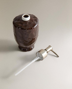 ZARA HOME ДОЗАТОР МЫЛА ИЗ КЕРАМИКИ КОРИЧНЕВОГО ЦВЕТА, КОРИЧНЕВЫЙ