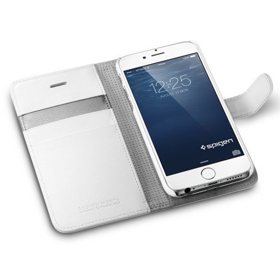 Sgp Spigen Case Wallet S White SGP10973 - Кожаная книжка-портмоне для iPhone 6 / 6S