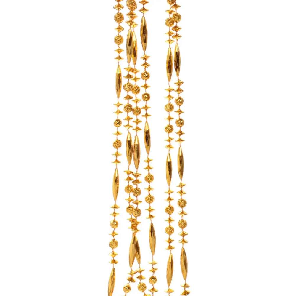 Бусы на ёлку 2м «Бриллианты», Золото