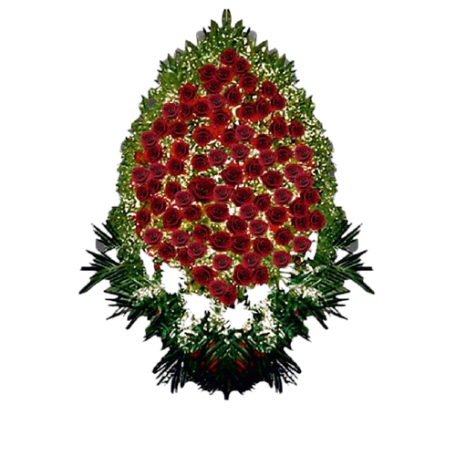 Траурный венок из живых цветов №07 (150 см)