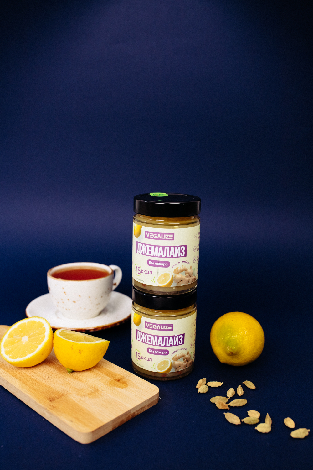 Джем, Джемалайз VEGALIZE, Лимон-имбирь, без сахара, низкокалорийный, фитнес-продукт, для похудения, постный