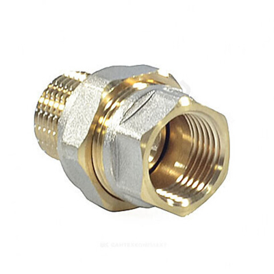 Соединитель латунь никель американка Ду 40 (1 1/2") прямой ВР/НР 9013 ГОСТ 32585-2013 Aquasfera 9013-05