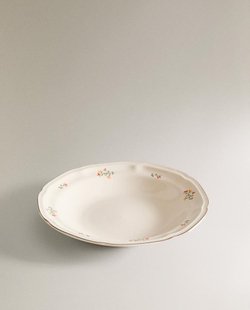 ZARA HOME ГЛУБОКАЯ ТАРЕЛКА С УЗОРОМ, КРЕМОВЫЙ