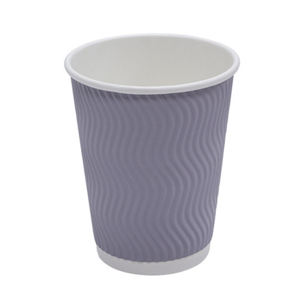 Стакан 300 мл бумажный Complement d=90 мм гофрированный серый Волна