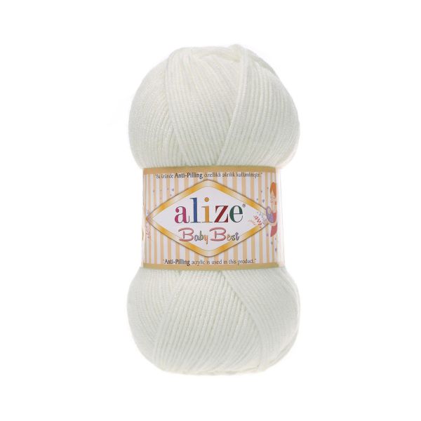 Пряжа Alize (Ализе) Baby Best / уп.5 мот. по 100 г, 240м, 450 жемчужный A