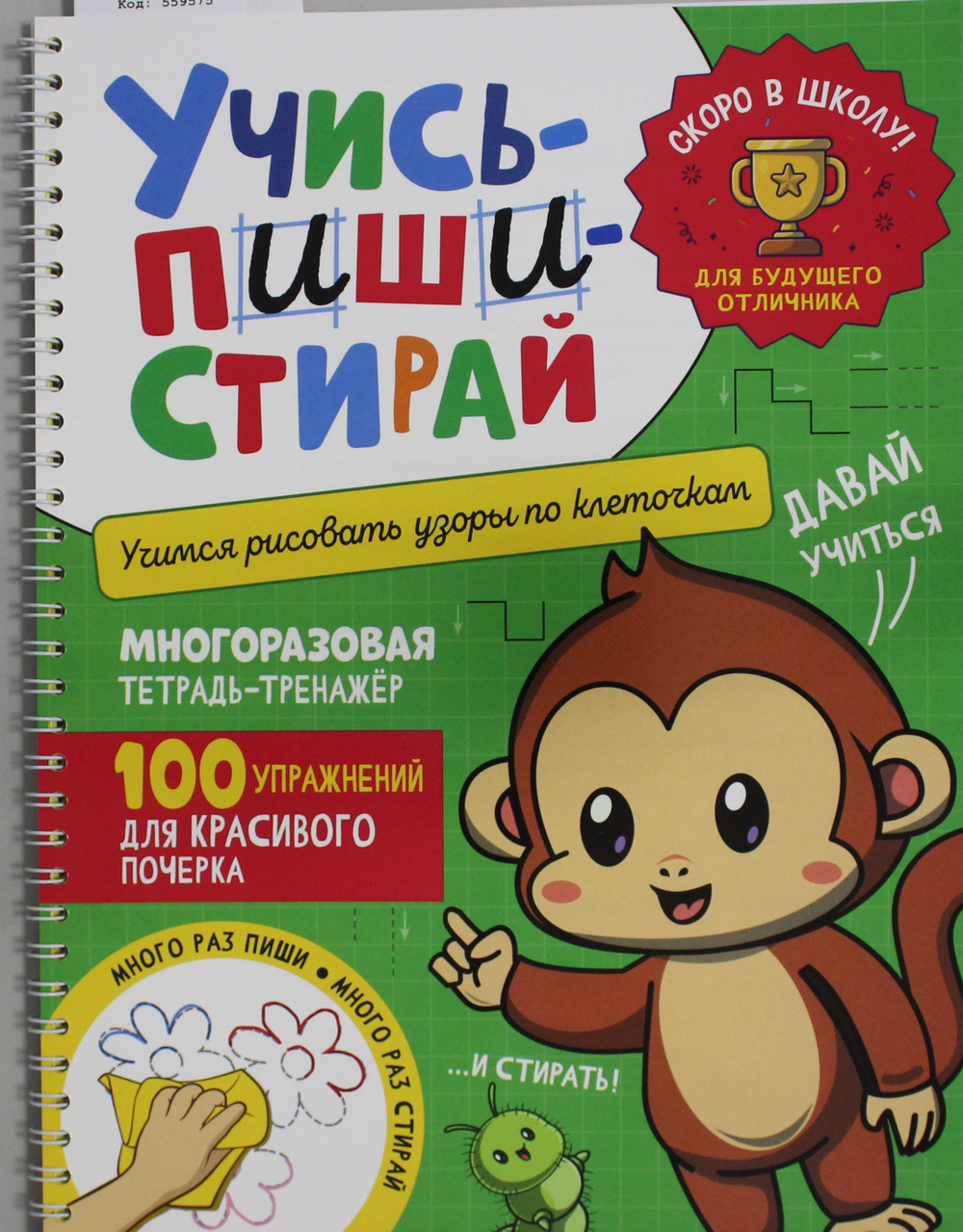 Учись - пиши - стирай. Учимся рисовать узоры по клеточкам