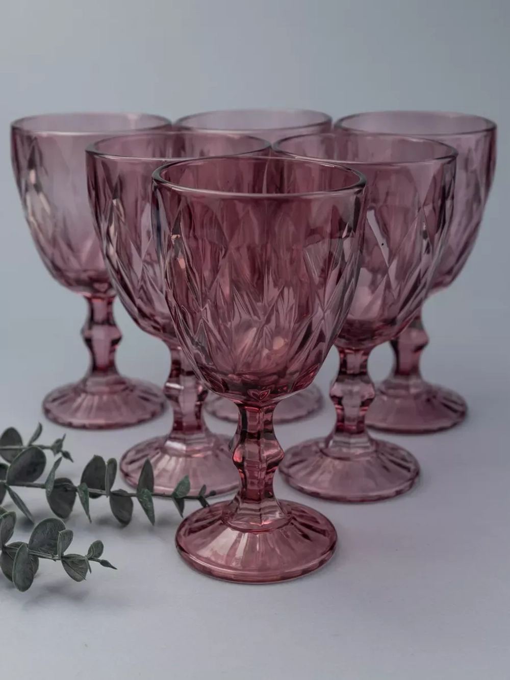 Набор фужеров для вина, 330 мл, 6 шт. Пурпурные