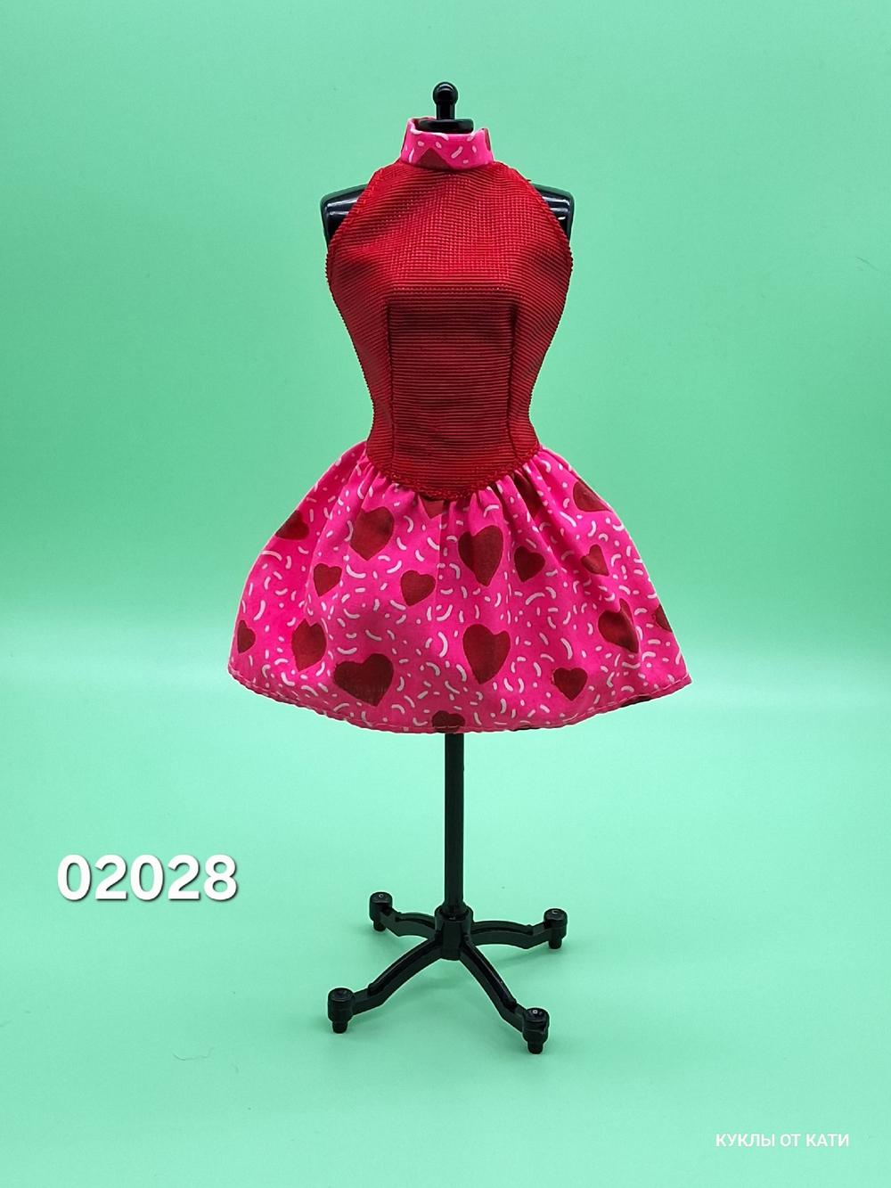 Одежда для куклы Барби винтаж от куклы валентинки платье 02028