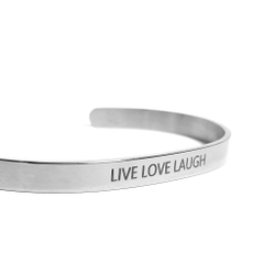 Мотивационный браслет Live Love Laugh Silver