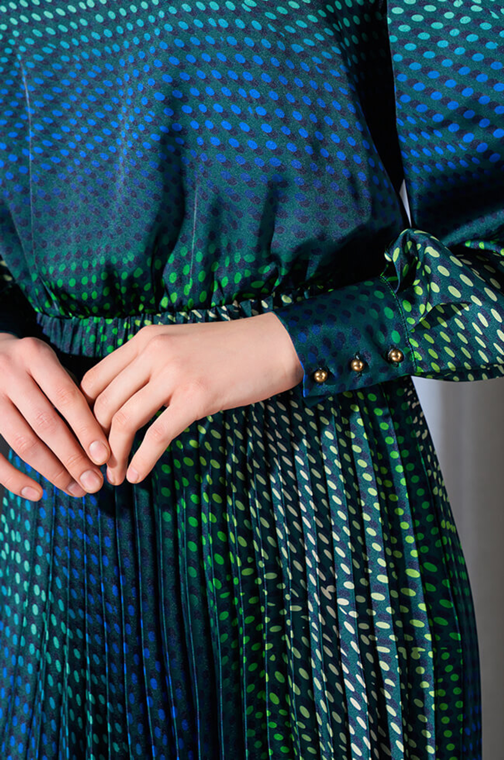 51518 Платье женское (сине-зеленый принт)