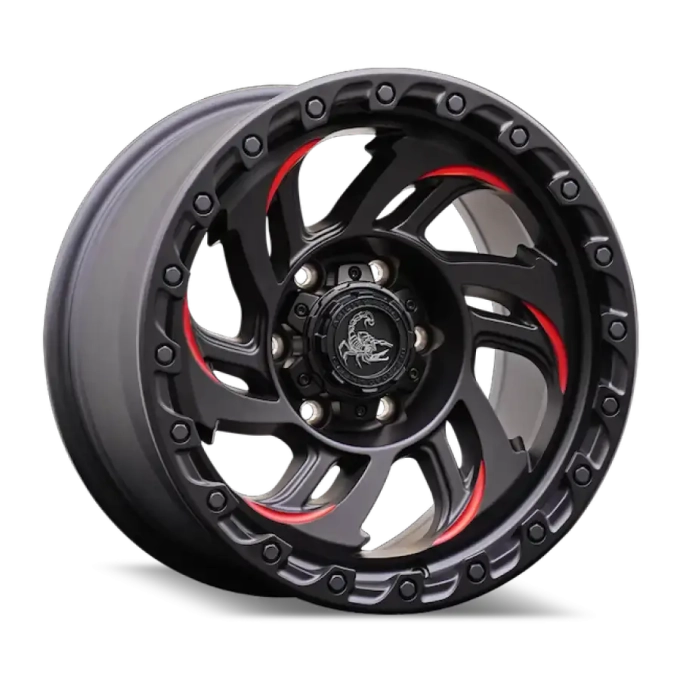 Диск колёсный литой AGILITY FORCE А723 R18 8.5 ET0 Matte Black / Red Milled Spokes