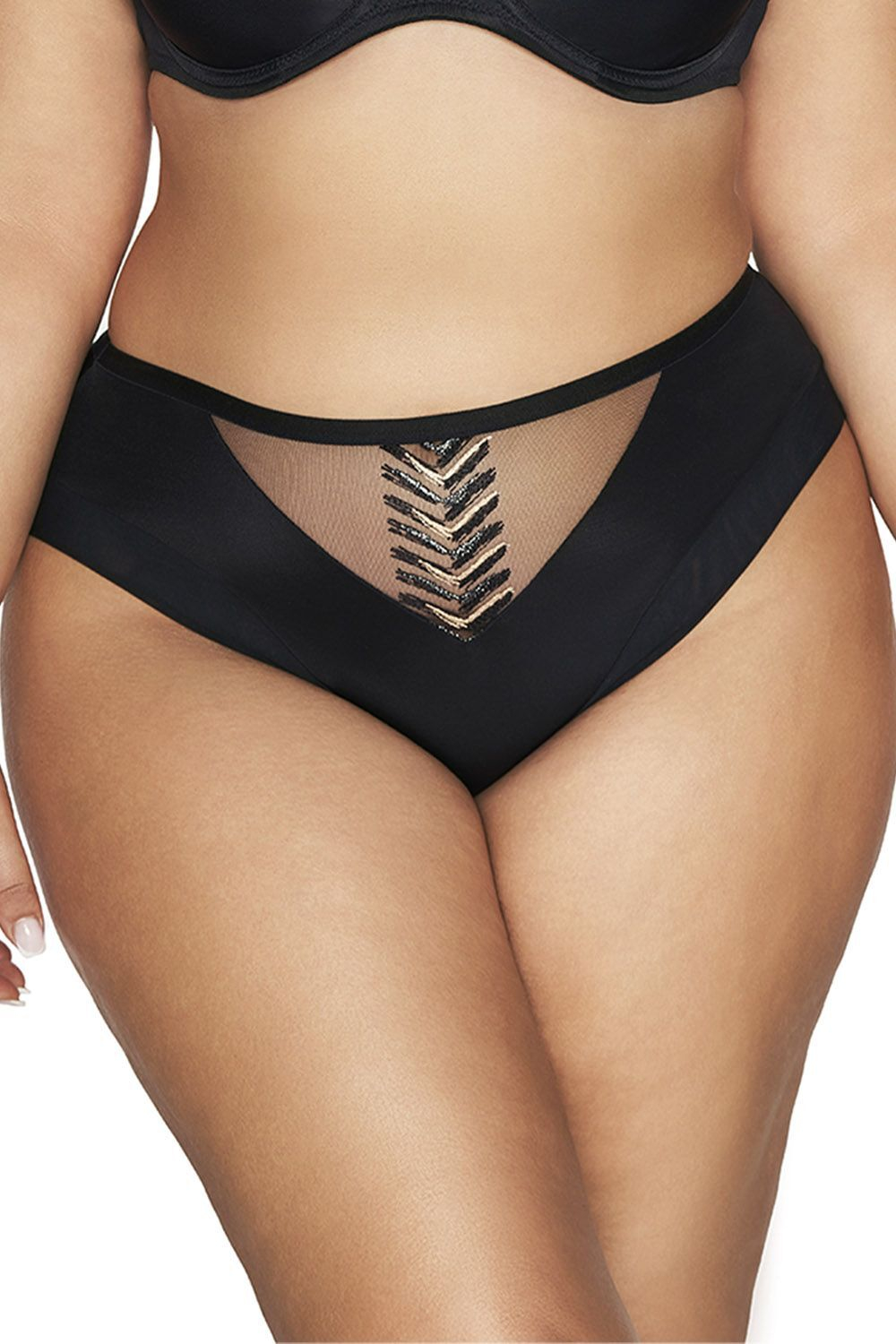 Трусики-слипы со средней линией талии Goddess (Размер: XL) (Цвет: черный)