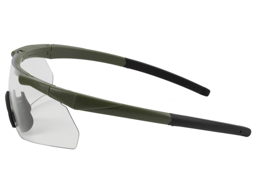 Очки стрелковые ShotTime Caracal, защитные, зелёные, линза прозрачная
