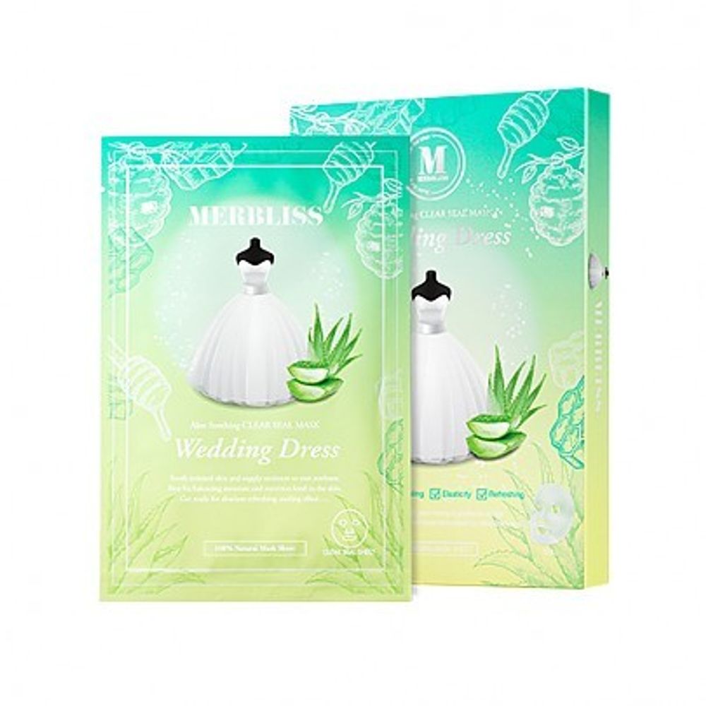 [Merbliss] Маска Wedding Dress Aloe Honey Soothing Clear Seal Mask 5ea