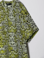 Футболка для девочки оверсайз, принт питон