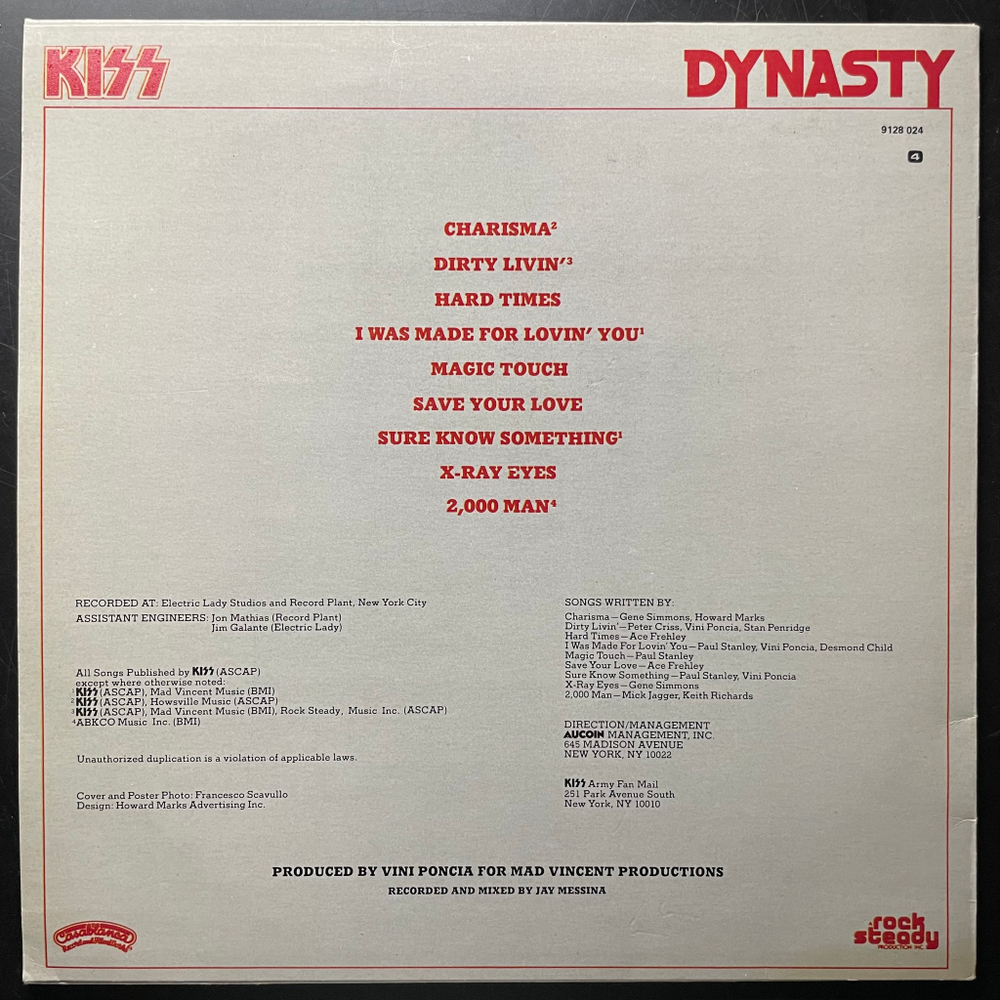Kiss ‎– Dynasty (Норвегия 1980г.)