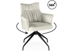 Стул на металлокаркасе Woodville Kaser 360 крутящийся ivory, black, ножки черные