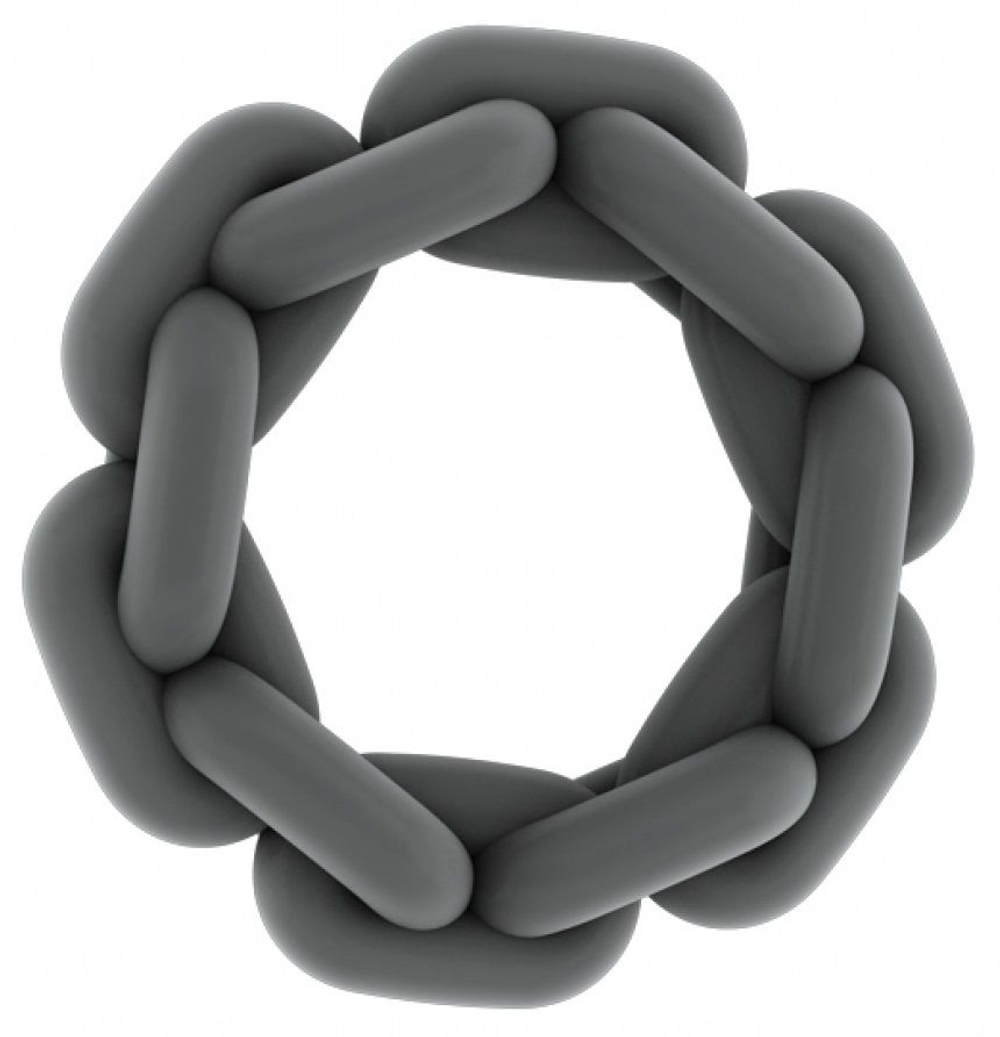 Серое эрекционное кольцо SONO №4 (Цвет: серый)