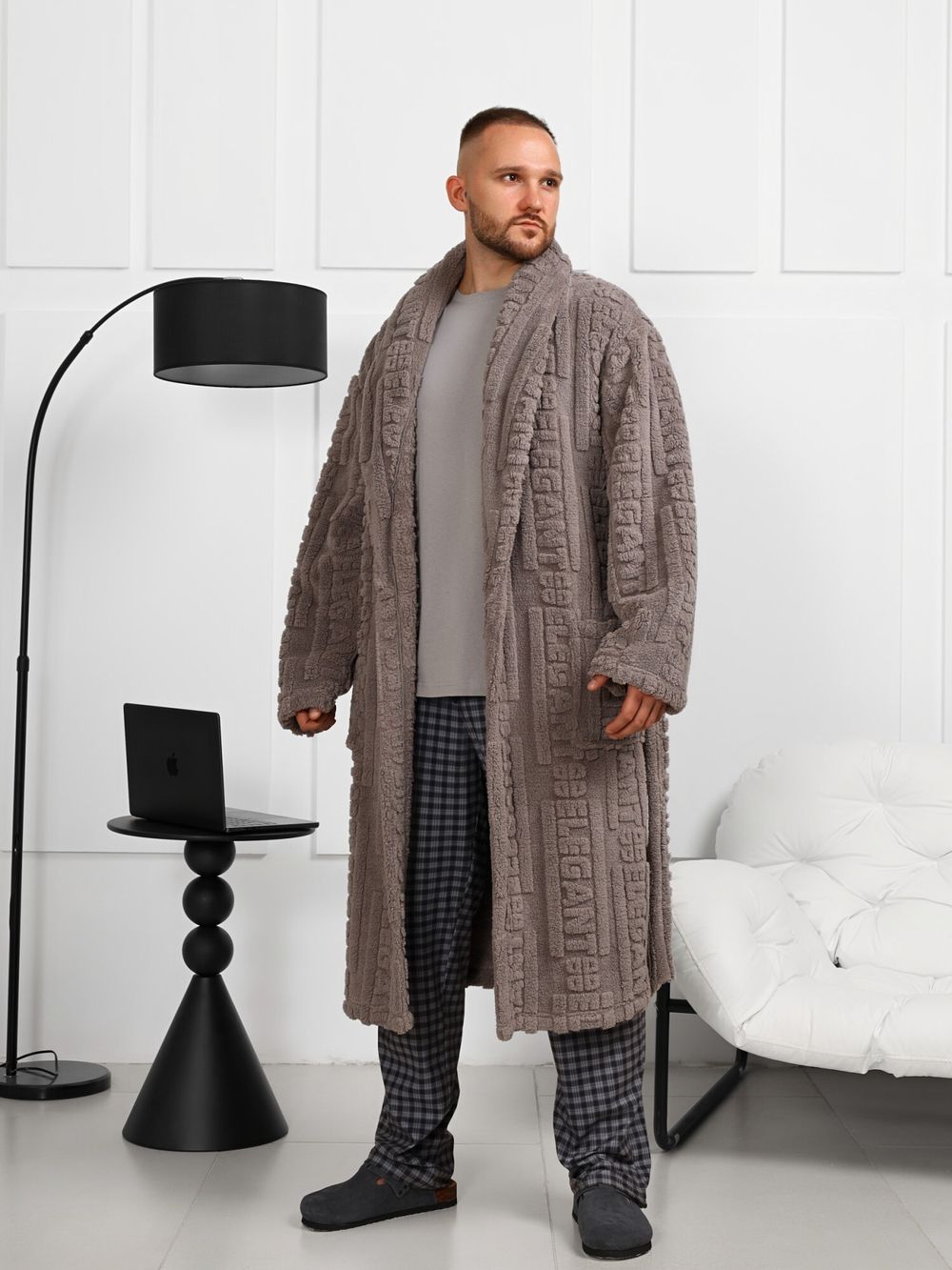 Халат мужской Идеал-3 Виотекс СЕРЫЙ