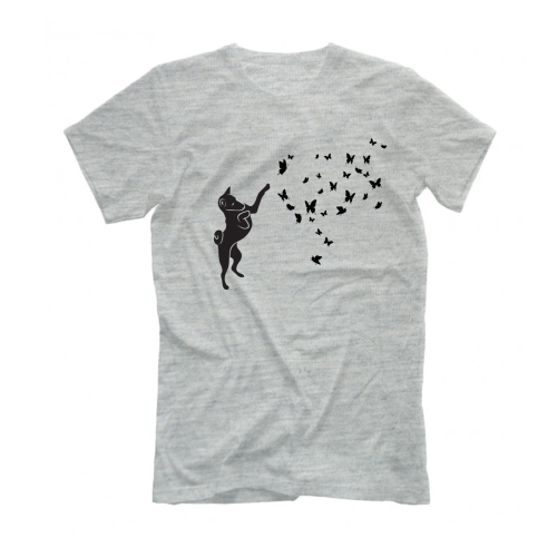 Футболка "Басенджи и бабочки"