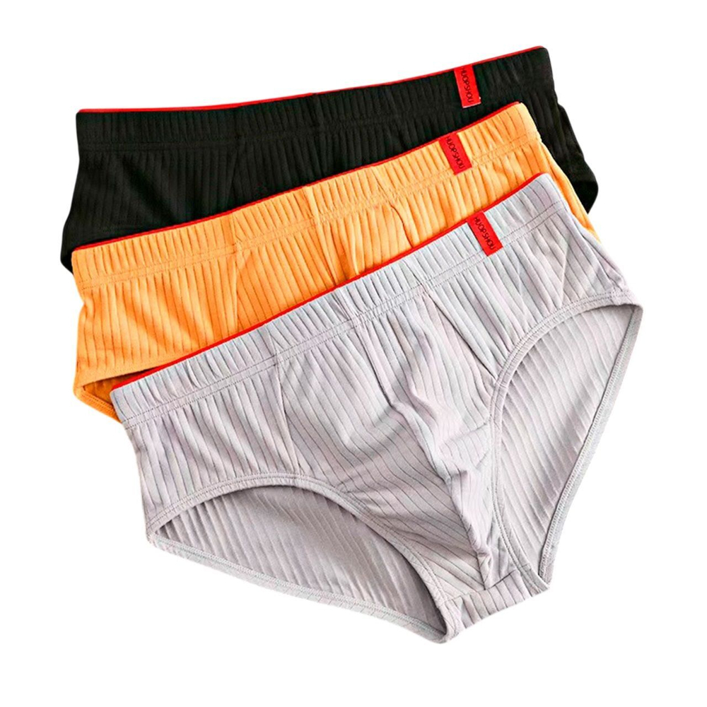 Набор из 3 трусов-брифов из ткани в рубчик (Размер: XXL) (Цвет: разноцветный)