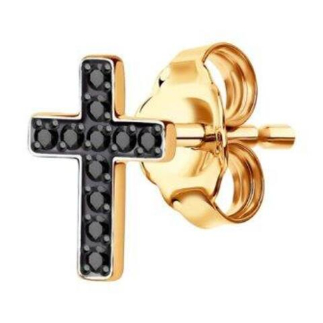 Серьга из золота с фианитами