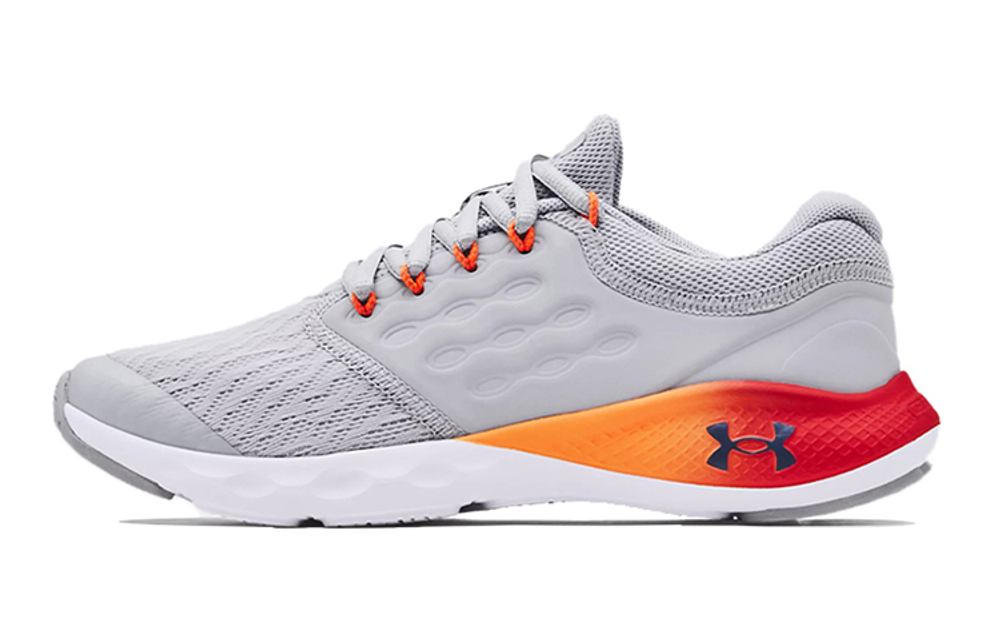 Big kids Under Armour Charged Vantage GS low-cut children's running shoes gray orange red