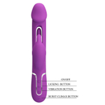 Фиолетовый вибратор-кролик с функцией фингеринга Kampas - 23,2 см. (Цвет: фиолетовый)