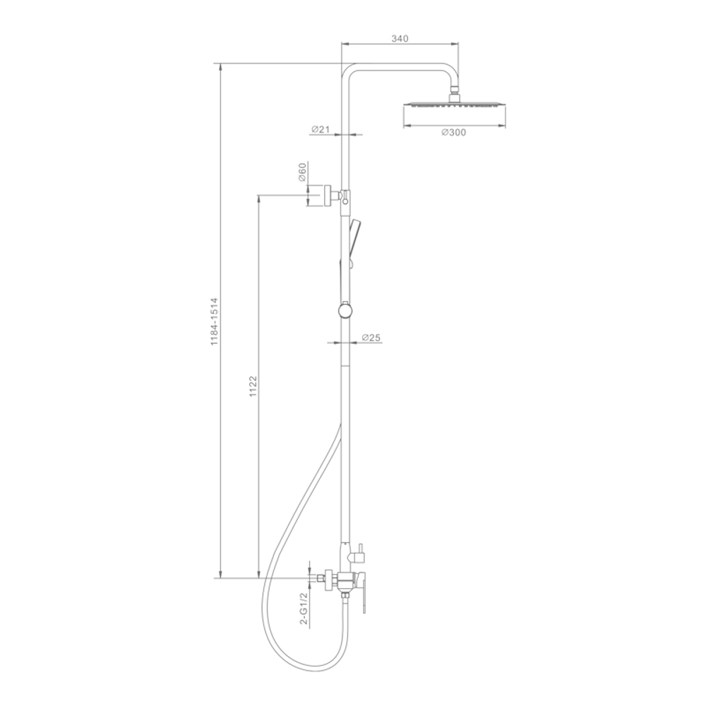 Душевая система Raglo R10.24.09, графит