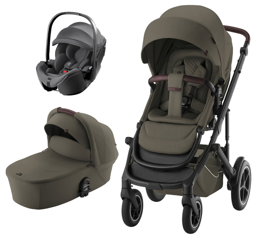 Коляска 3 в 1 Britax Roemer Smile 5Z LUX и автокресло Baby-Safe PRO Classic Deep Grey Urban Olive