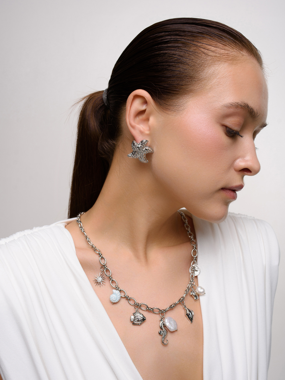 Серьги "Starfish point" Silver