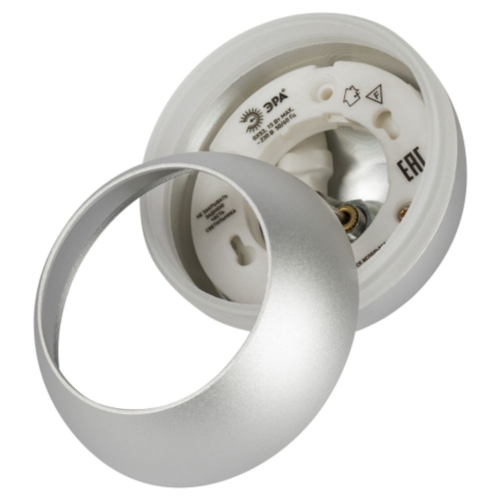 Светильник подвесной (подвес) ЭРА PL21 SL GX53 потолочный шар серебро | Подвесные светильники