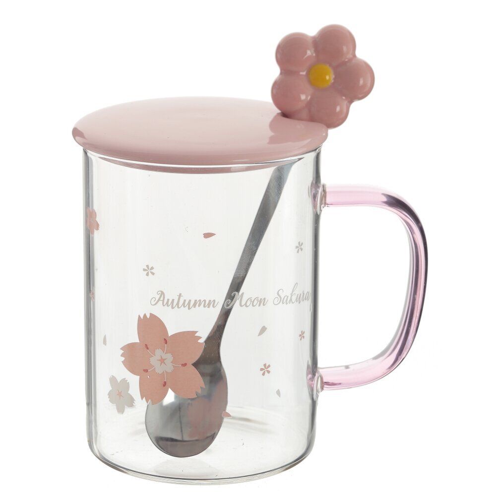 GAEM Кружка с крышкой и ложкой, 500 мл, L12 W8 H11 см, 4в.