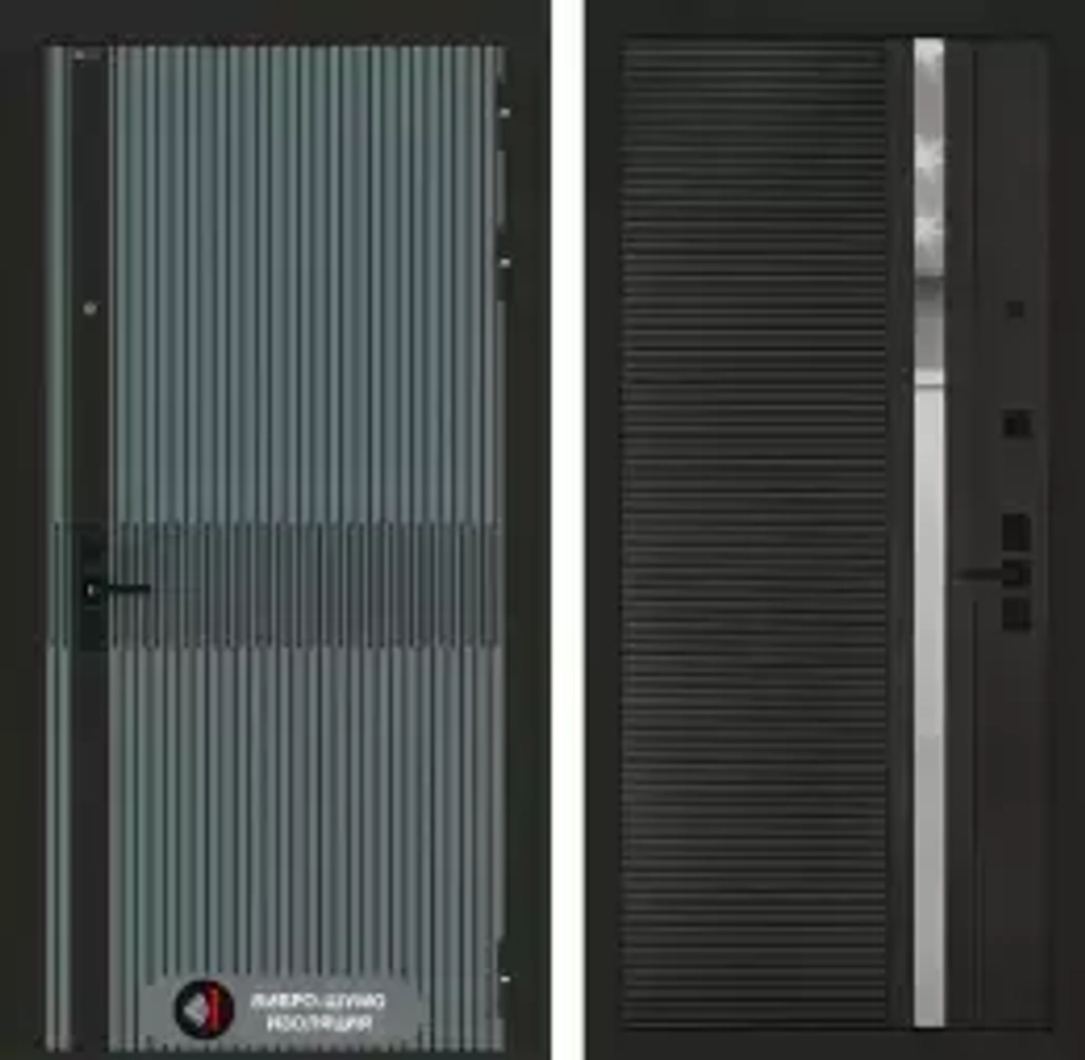 Входная дверь ISSIDA с Зеркалом 32 тонированным - Белый рельеф софт