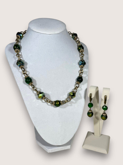 Комплект колье и серьги муранское стекло