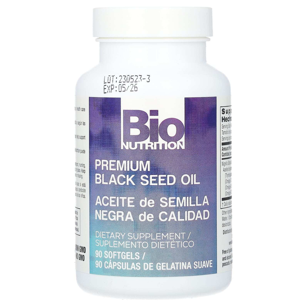 Bio Nutrition, масло черного тмина премиального качества, 90 капсул (500 мг в каждой)