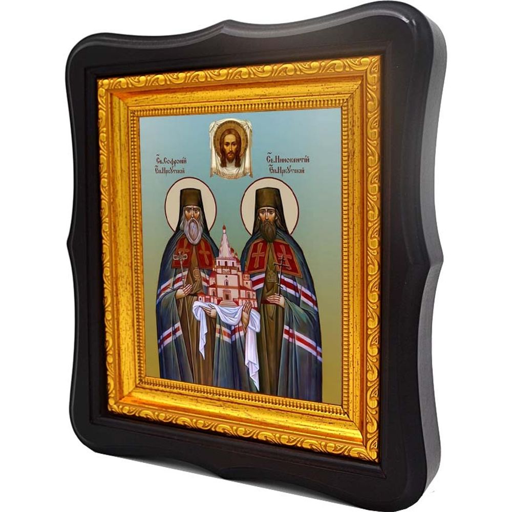 Софроний и Иннокентий Иркутские. Икона на холсте.