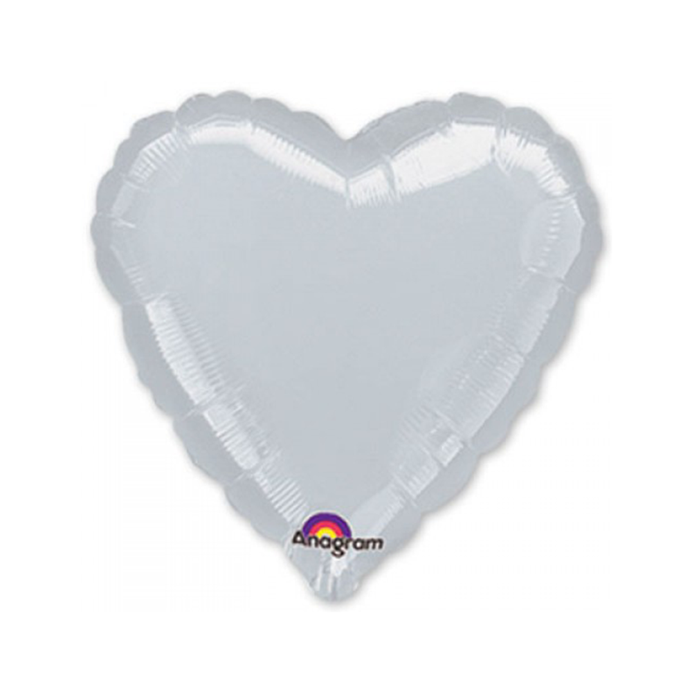 Шарик сердце серебренное