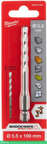 Сверло Milwaukee 5.5x100 мм Hex (4932471094)