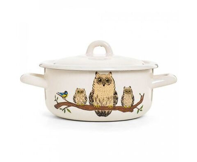 Кастрюля эмаль Совы 4,3л цилиндрическая ЭТ-72999 Эстет