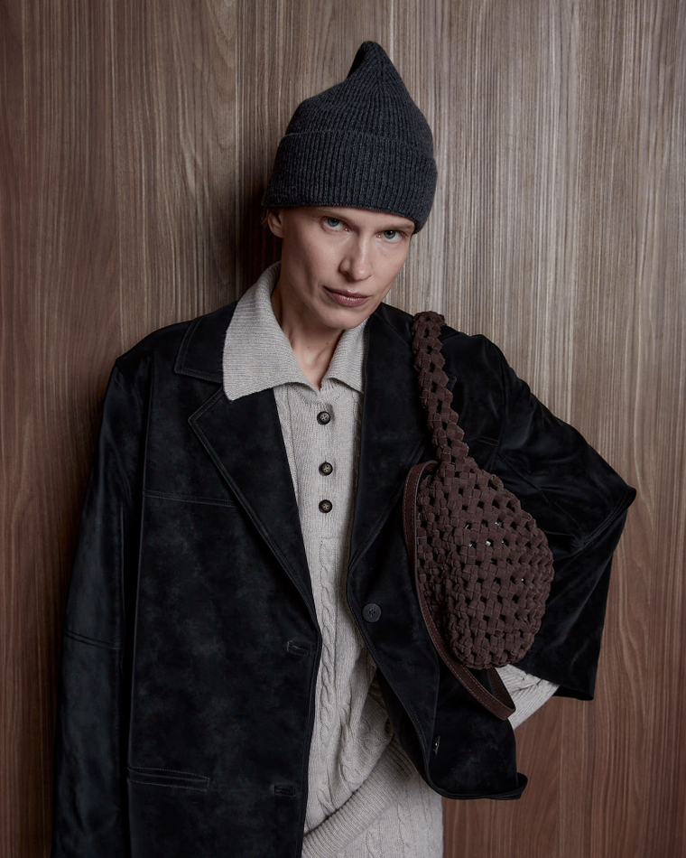 Шапка из смесового кашемира темно-серый