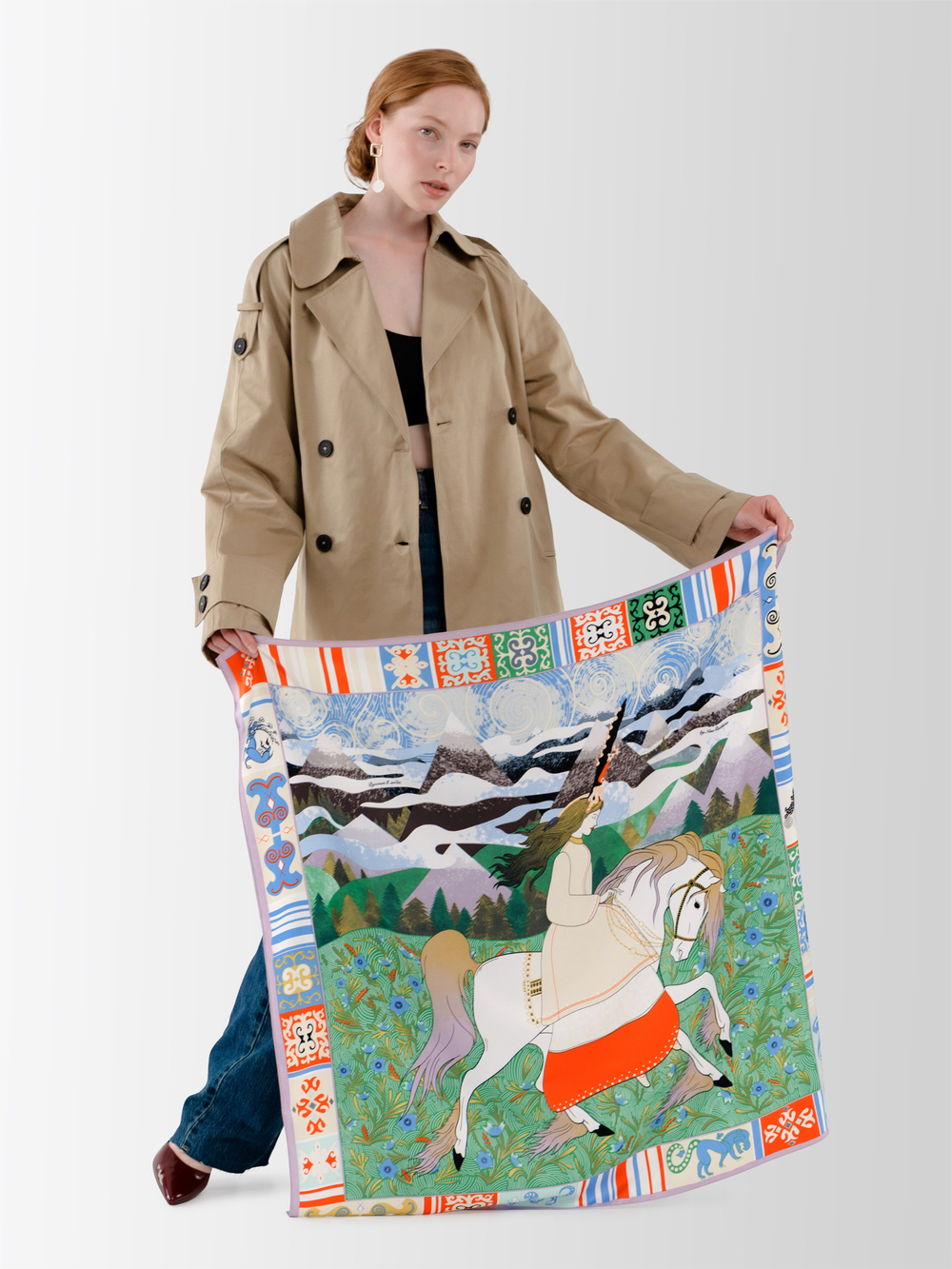 Платок «Женский лик Алтая. Весна»