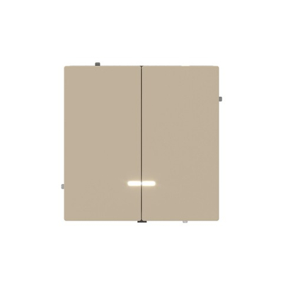 Выключатель двухклавишный с подсветкой, KANT, ванильный марципан